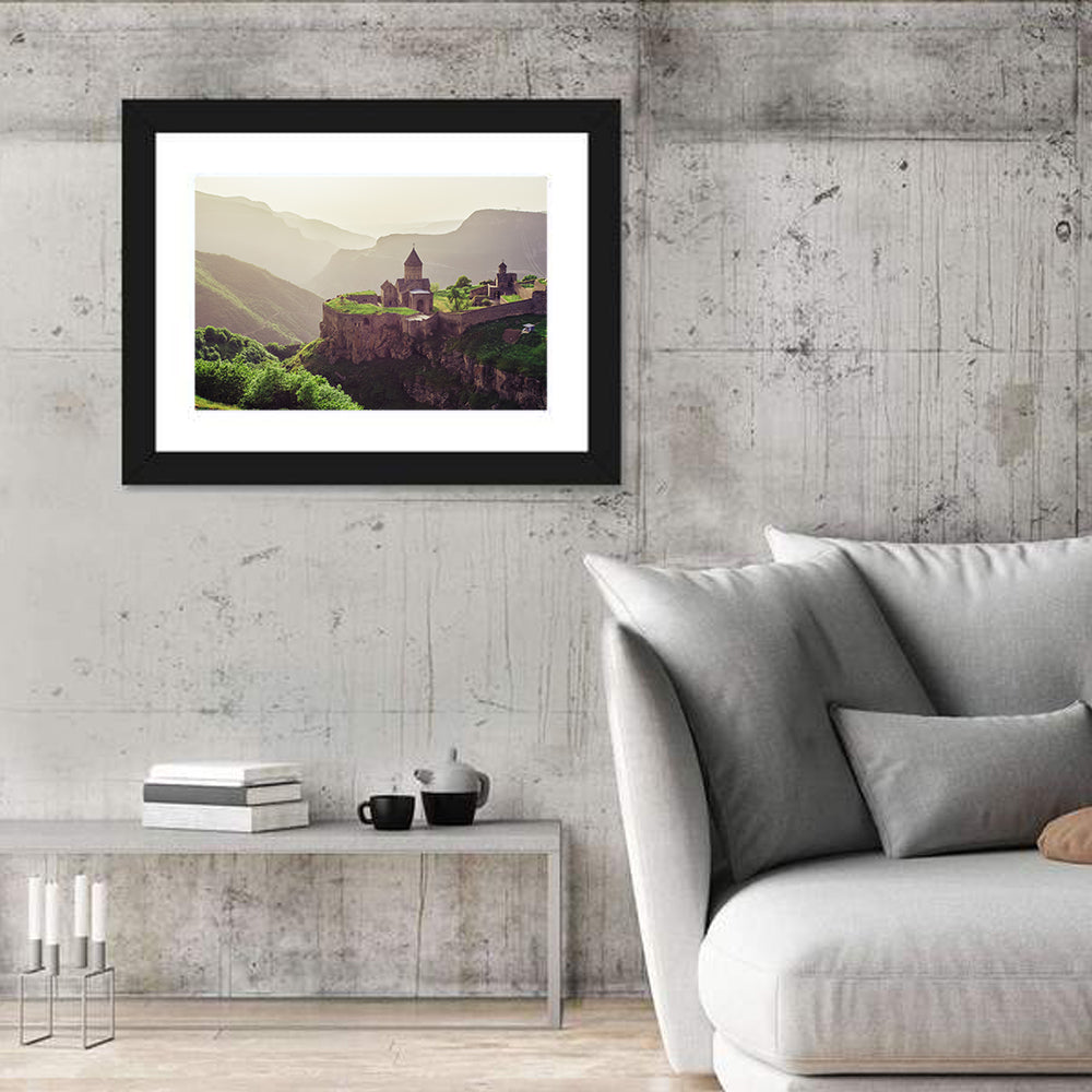 Tatev Monastery at Golden Hour Wall Art in a room, landscape