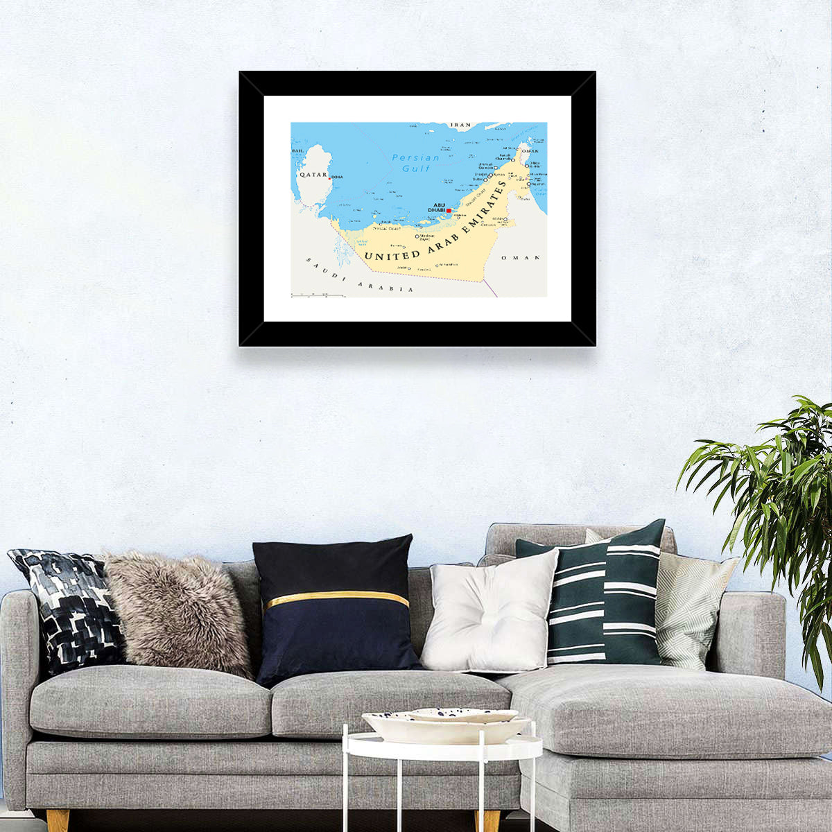 UAE Map Wall Art