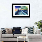 Curved Monorail Light Trails Wall Art