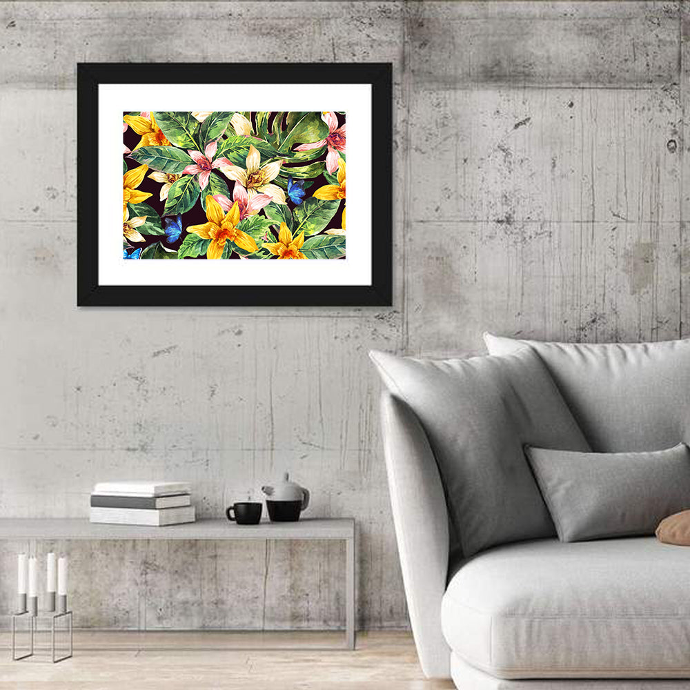 Tropical Orchid Pattern Wall Art