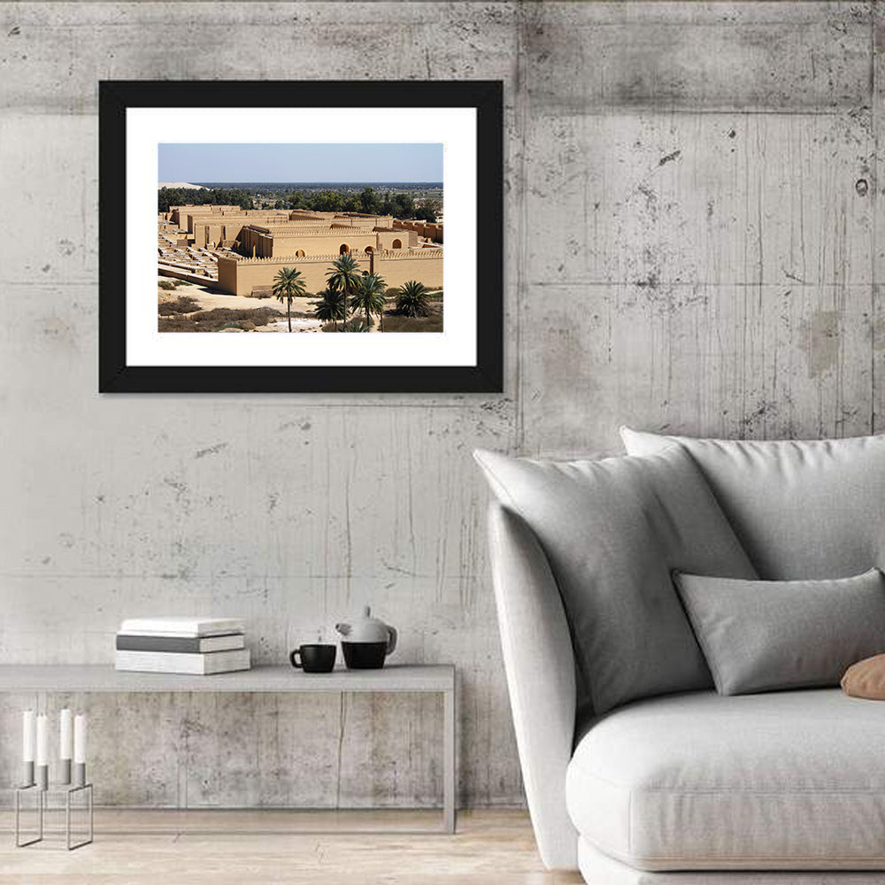 Babylon Palace Ruins Wall Art in a room, landscape