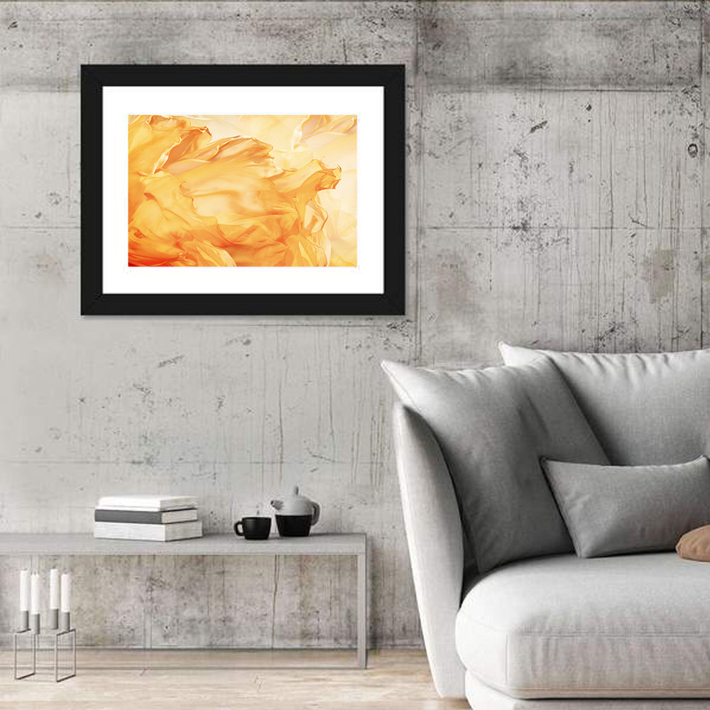 Golden Waving Cloth Abstract Wall Art