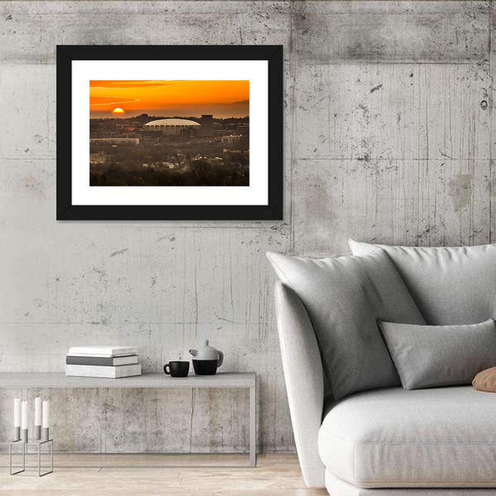 Syracuse University Hill Skyline Wall Art in a room, landscape