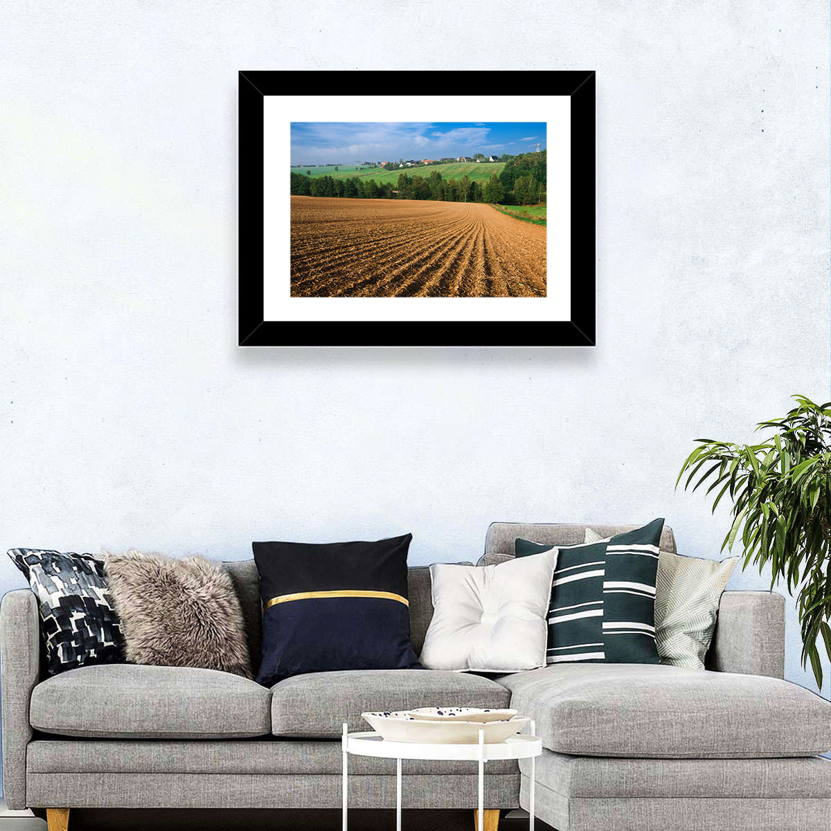 Kansas Wheat Fields Wall Art in a room, landscape
