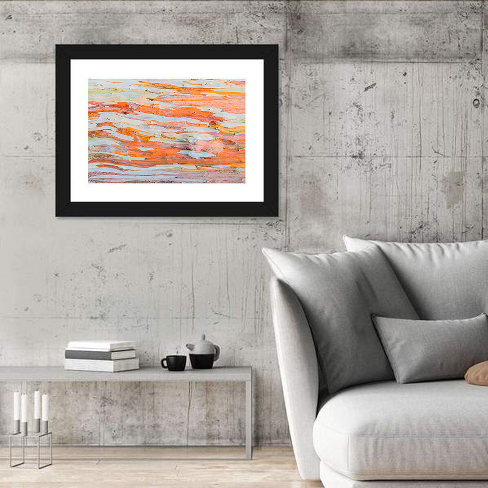 Abstract Eucalyptus Bark Layers Wall Art in a room, landscape