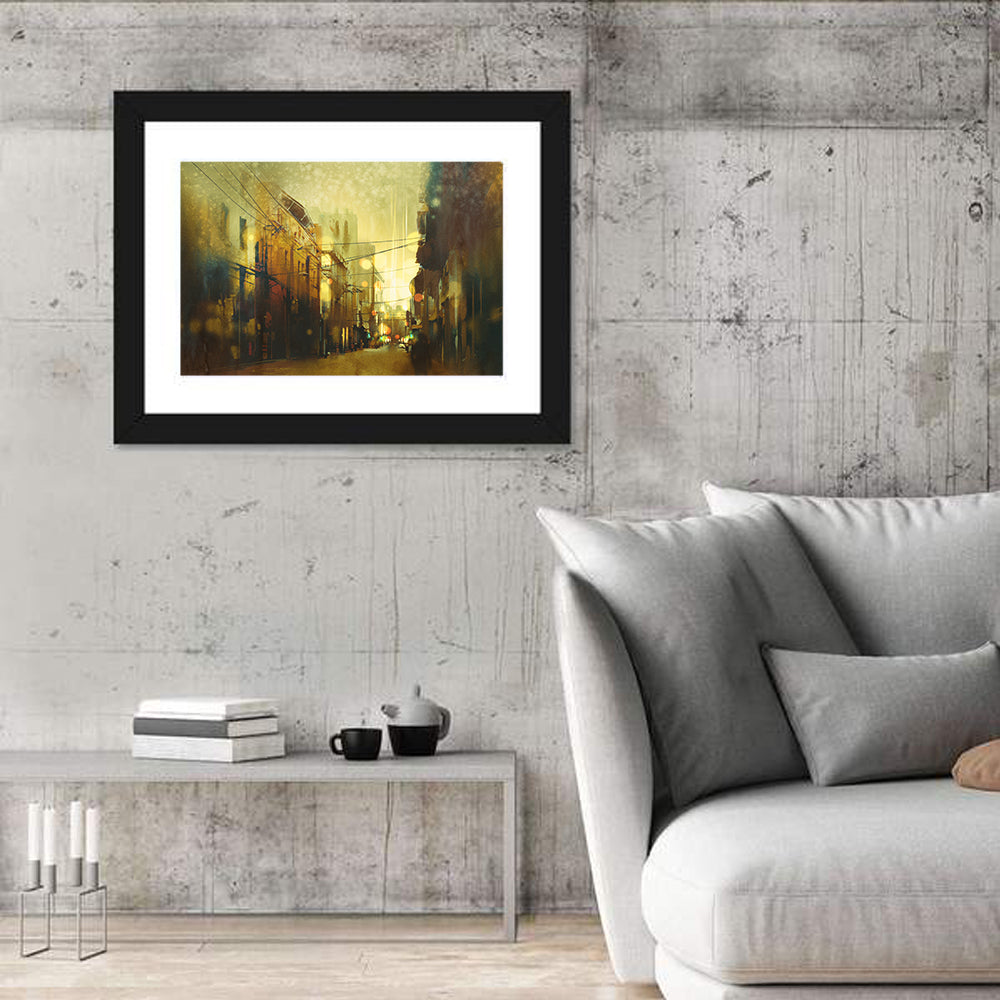 Golden Hour Urban Street Wall Art