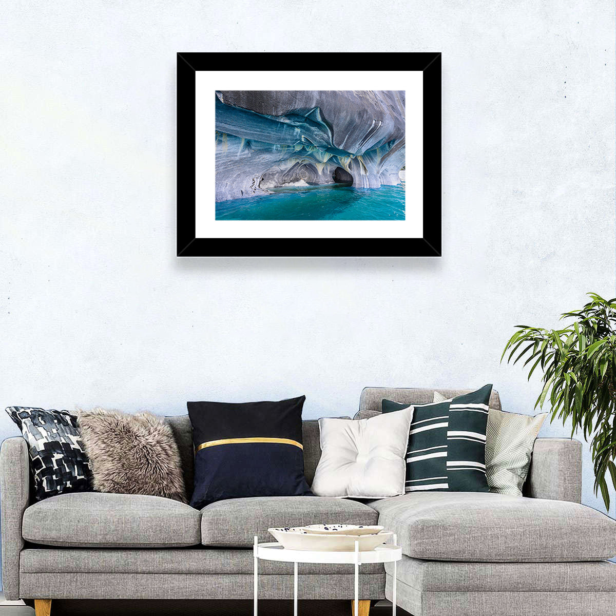 General Carrera Marble Caves Wall Art in a room, landscape