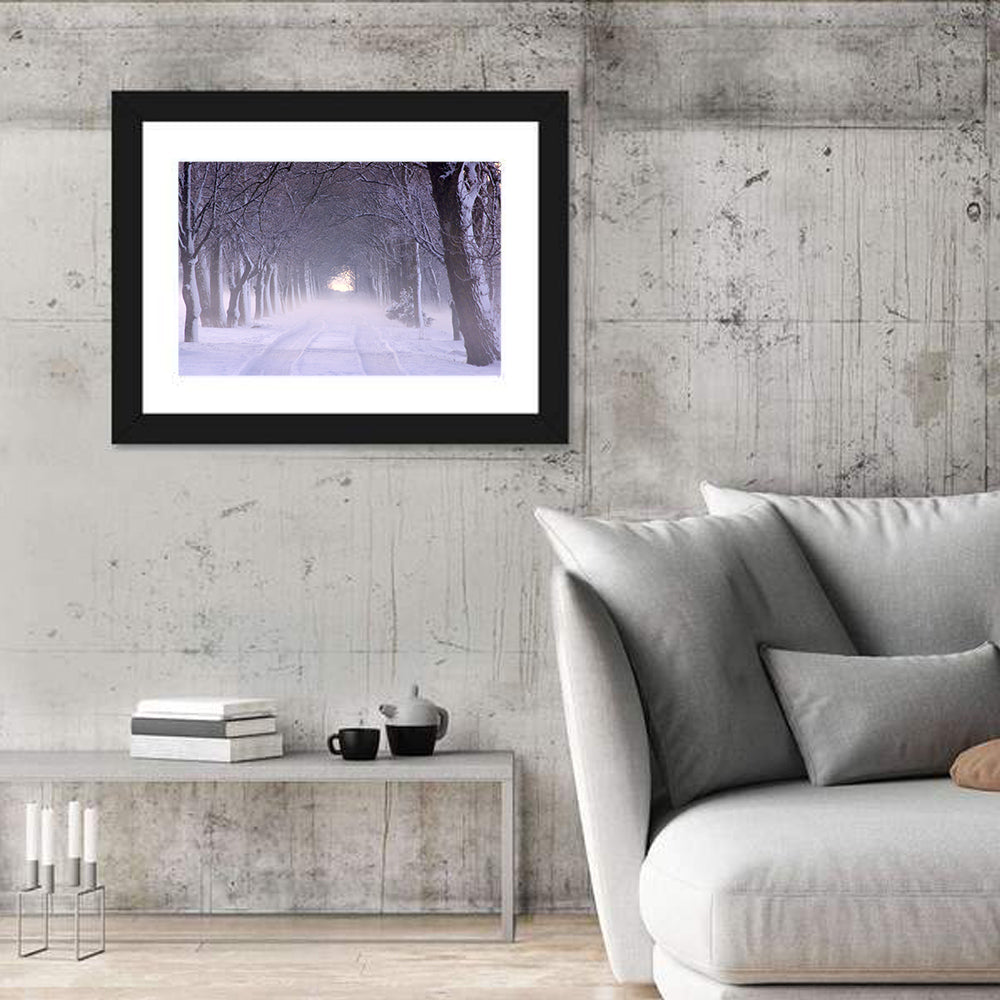 Kuressaare Park Snowy Path Wall Art in a room, landscape