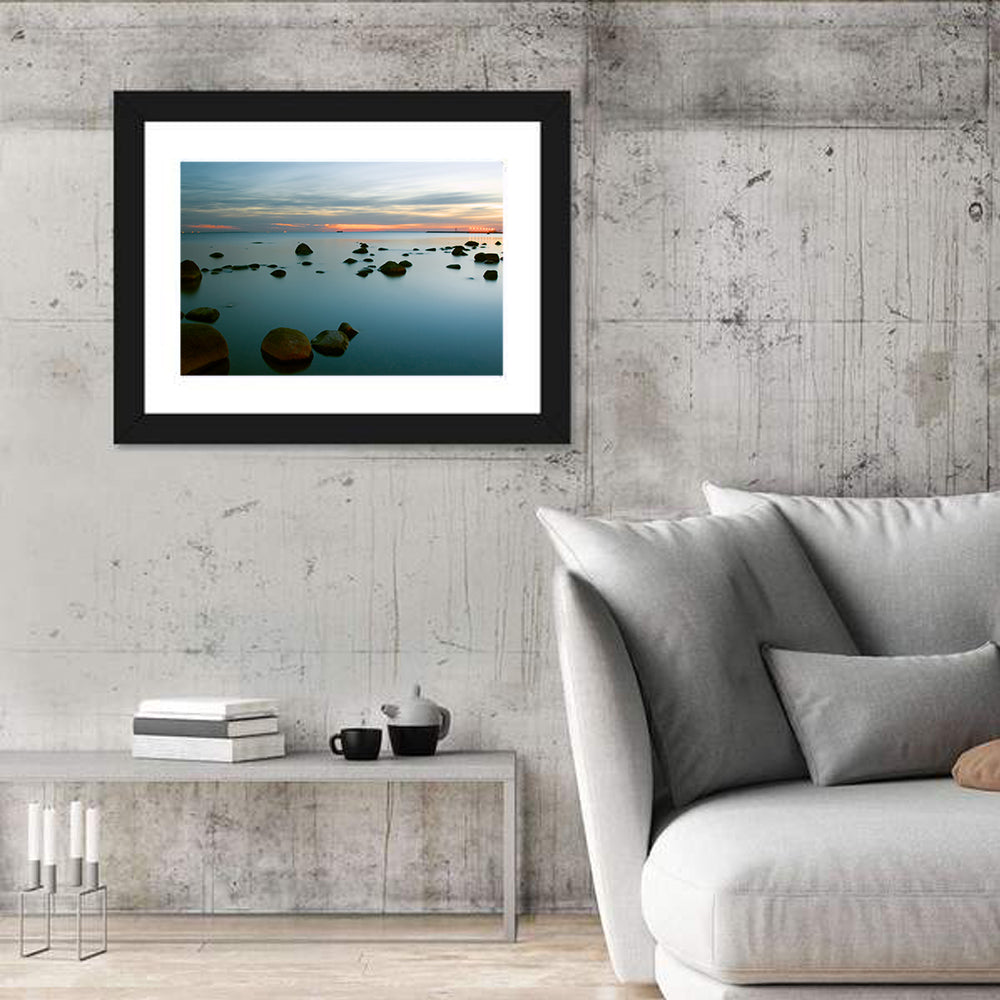 Baltic Sea at Twilight Wall Art in a room, landscape