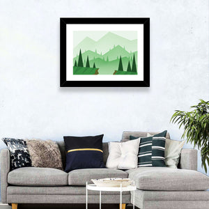 Digital Foggy Hills Wall Art