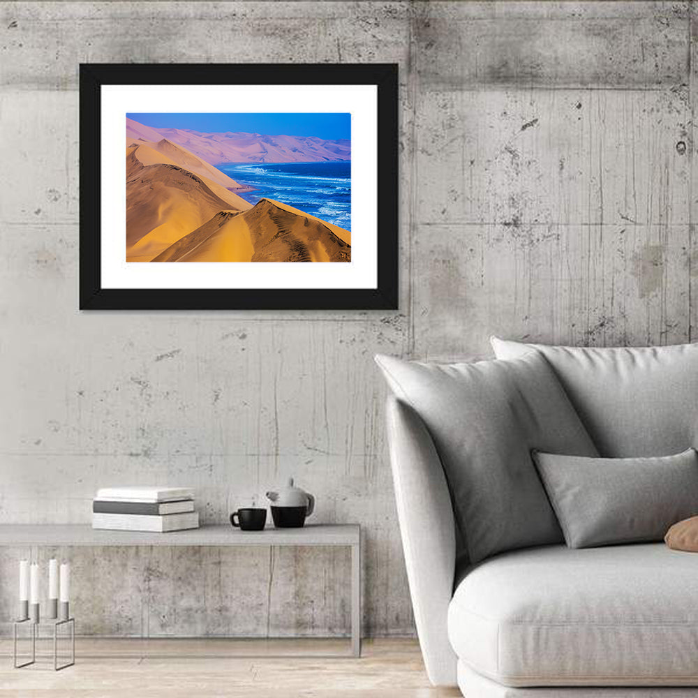 Sandwich Harbour Dunes Meet the Atlantic Wall Art in a room, landscape