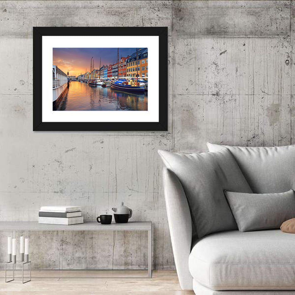 Nyhavn Canal at Sunset Wall Art