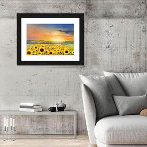 Sunflower Field Sunset Wall Art