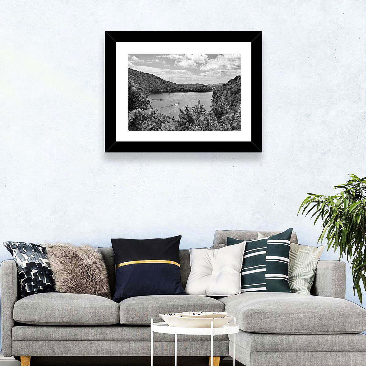 Lake Moomaw Wall Art in a room, landscape