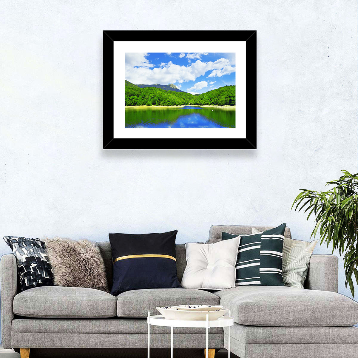 Montseny Mountains from Santa Fe Lake Wall Art in a room, landscape