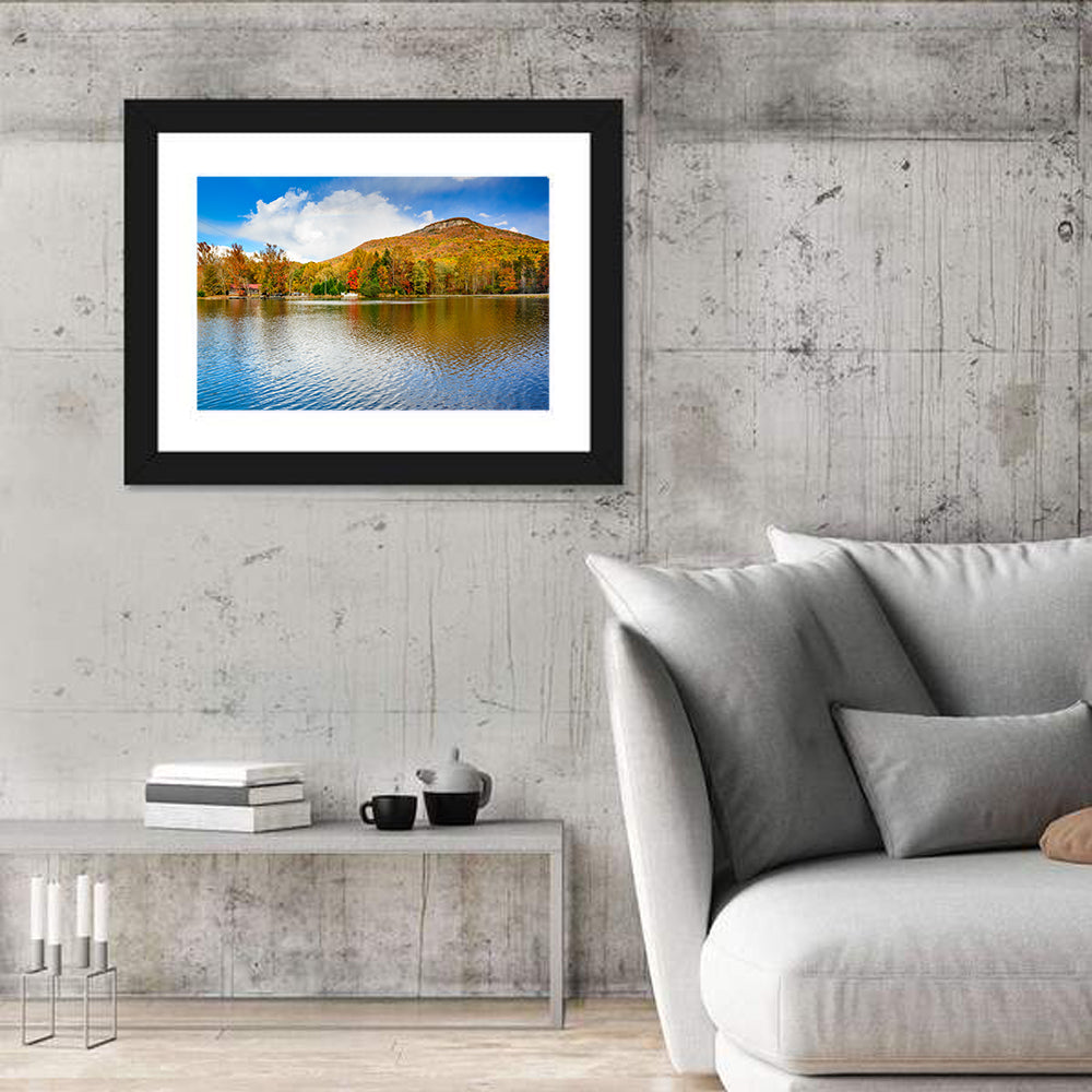 Yonah Mountain Lake View Wall Art in a room, landscape