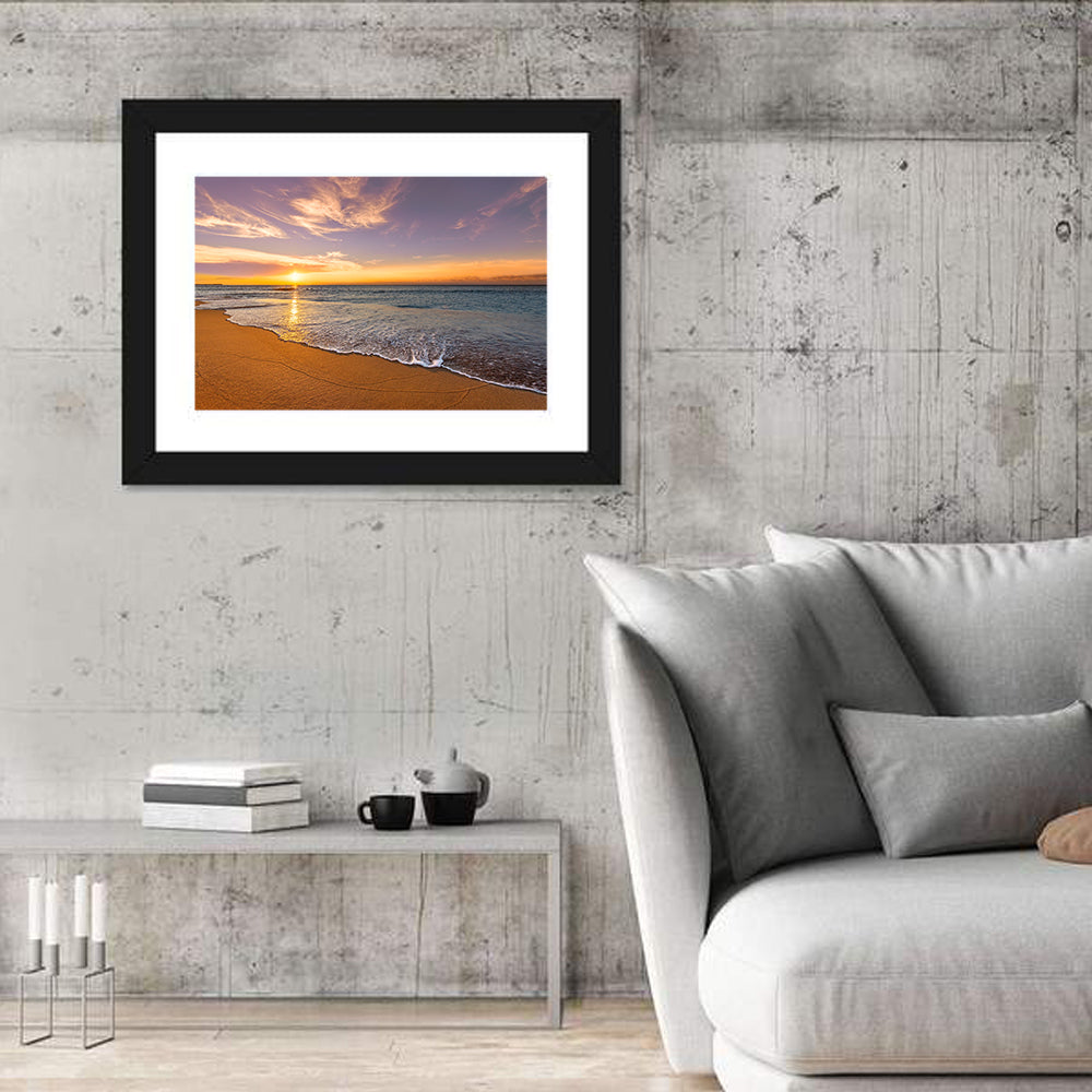 Sunrise Over Ocean Beach Wall Art