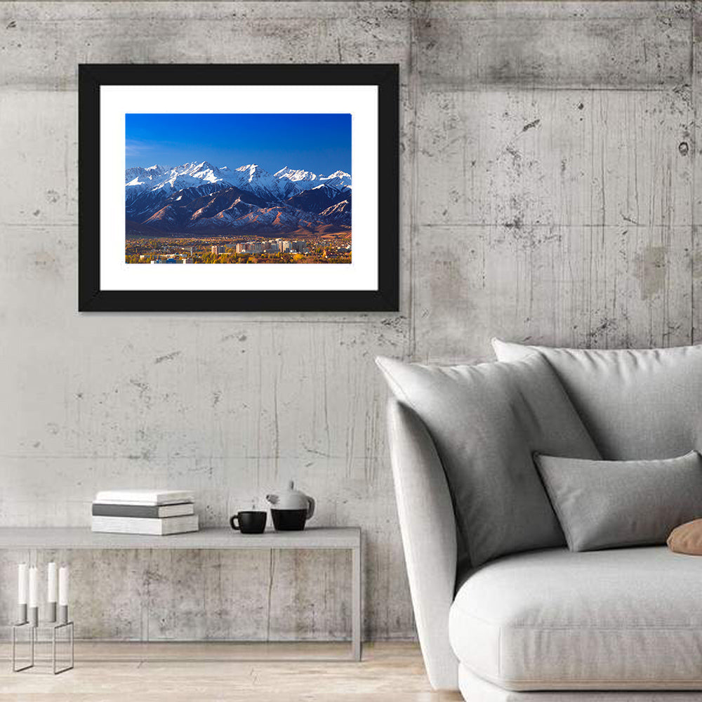 Almaty Snow-capped Trans-ili Alatau Wall Art in a room, landscape
