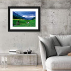 Snow-capped Peaks and Floral Meadow Wall Art