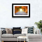 Golden Autumn Tree Tunnel Wall Art