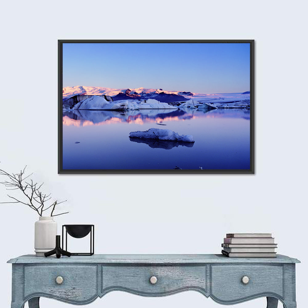 Jokulsarlon Glacier Lagoon Wall Art in a room, landscape