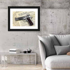 Handgun on US Constitution Wall Art
