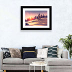 Winter Mountains Sunrise Wall Art