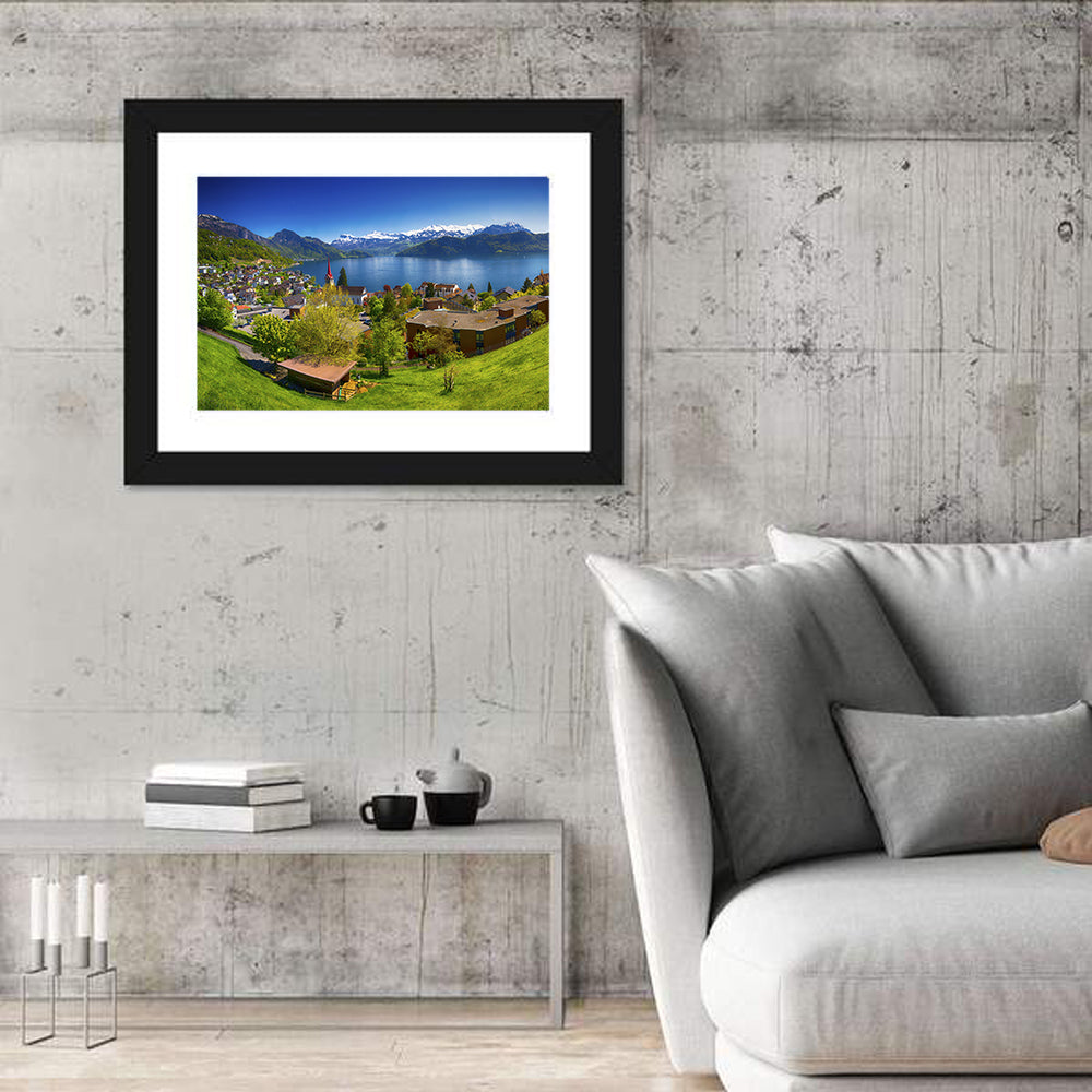 Lake Lucerne, Weggis Wall Art in a room, landscape