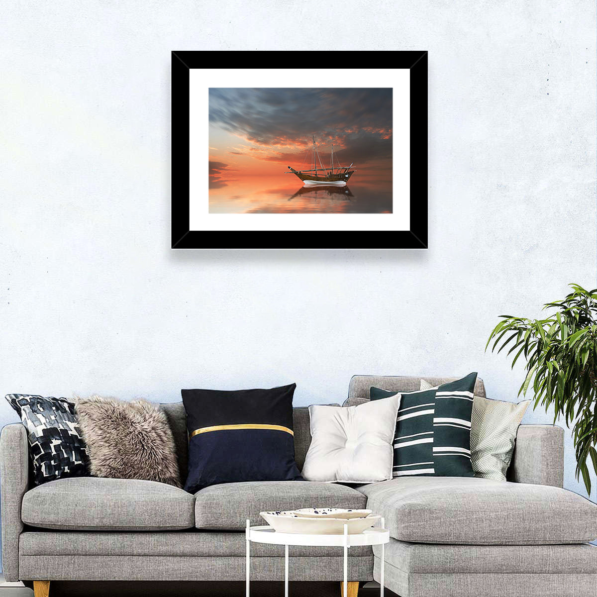 Dhow at Sunset Wall Art