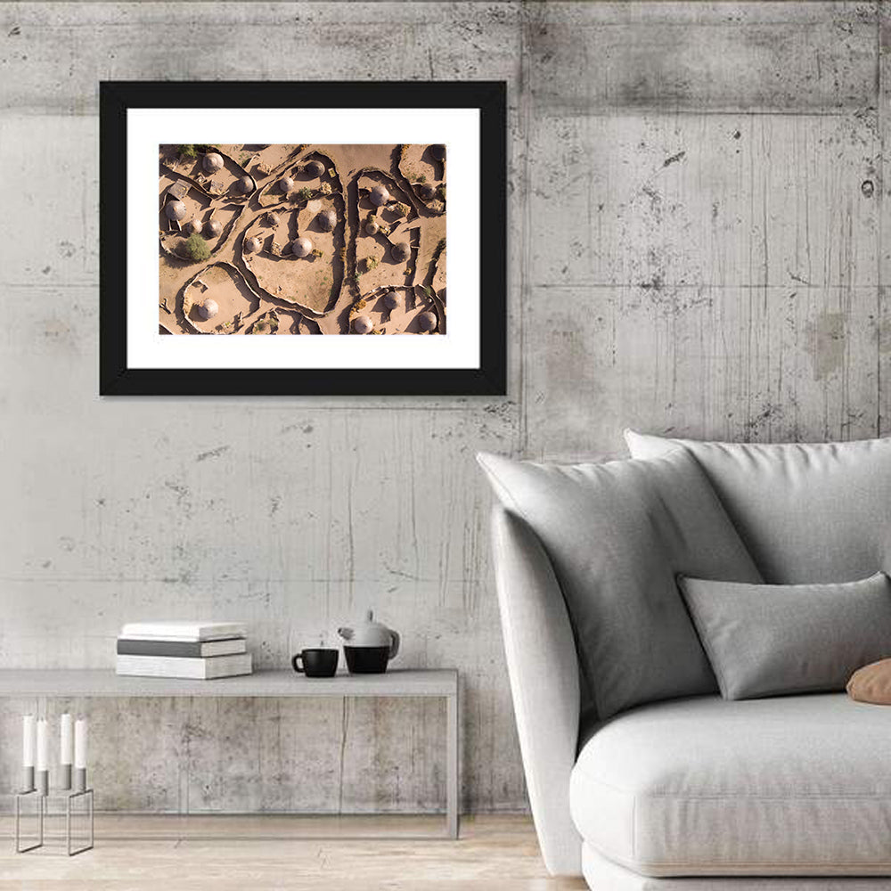 Thatched Huts in Chad Wall Art