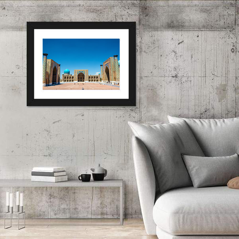 Registan Square, Samarkand Wall Art in a room, landscape