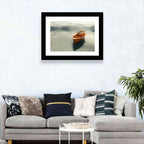 Wooden Boat on Misty Lake Bled Wall Art
