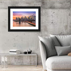 Brooklyn Bridge Light Trails Over Lower Manhattan Wall Art