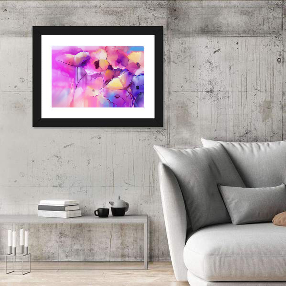 Abstract Tulip Garden Wall Art in a room, landscape