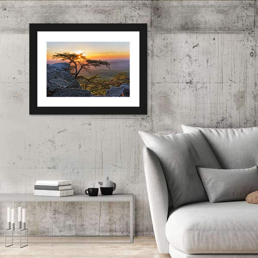 Cheaha State Park Sunset Over Pulpit Rock Wall Art