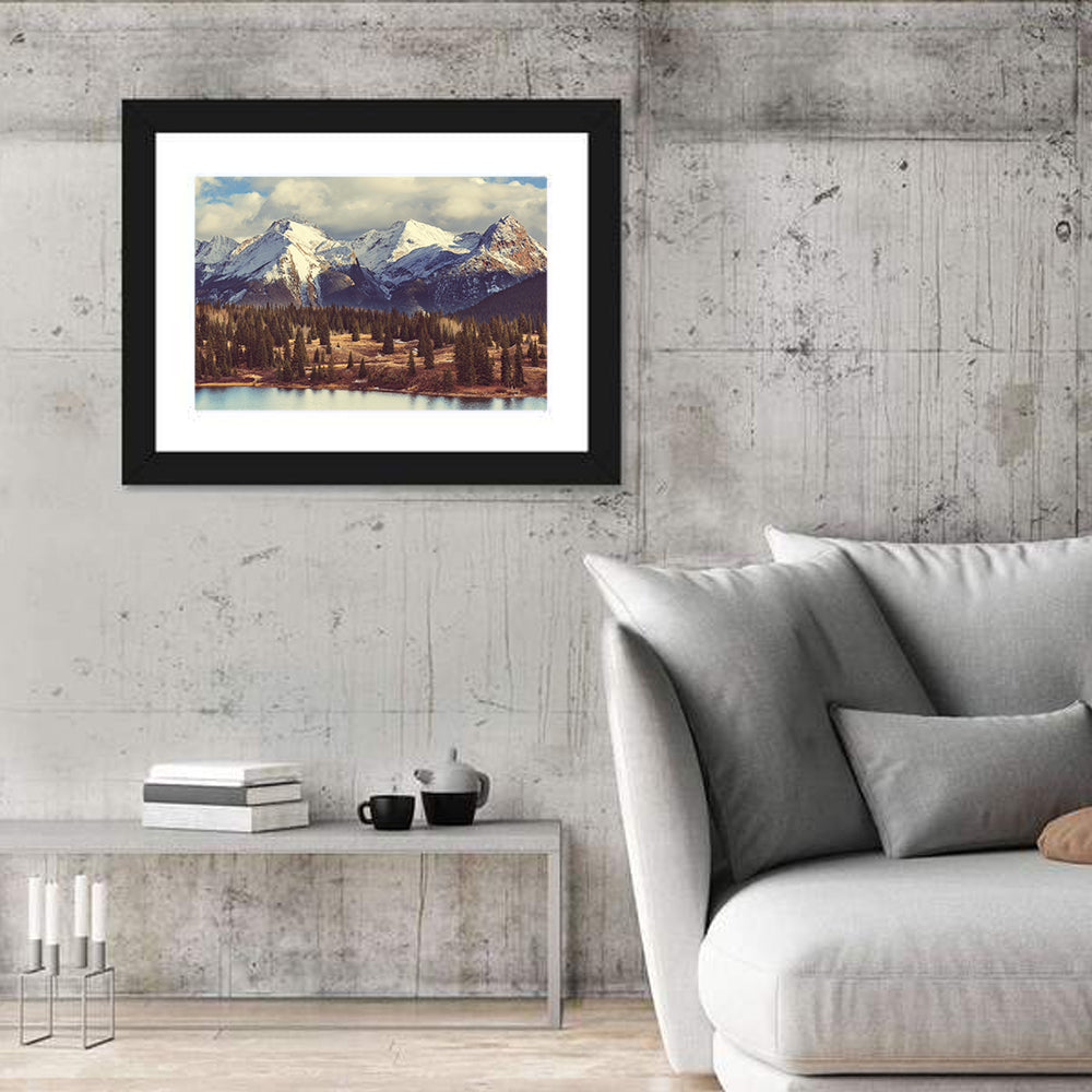Snow-capped Colorado Rockies Wall Art in a room, landscape