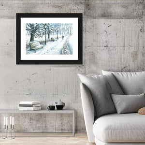 Couples Winter Walk Wall Art