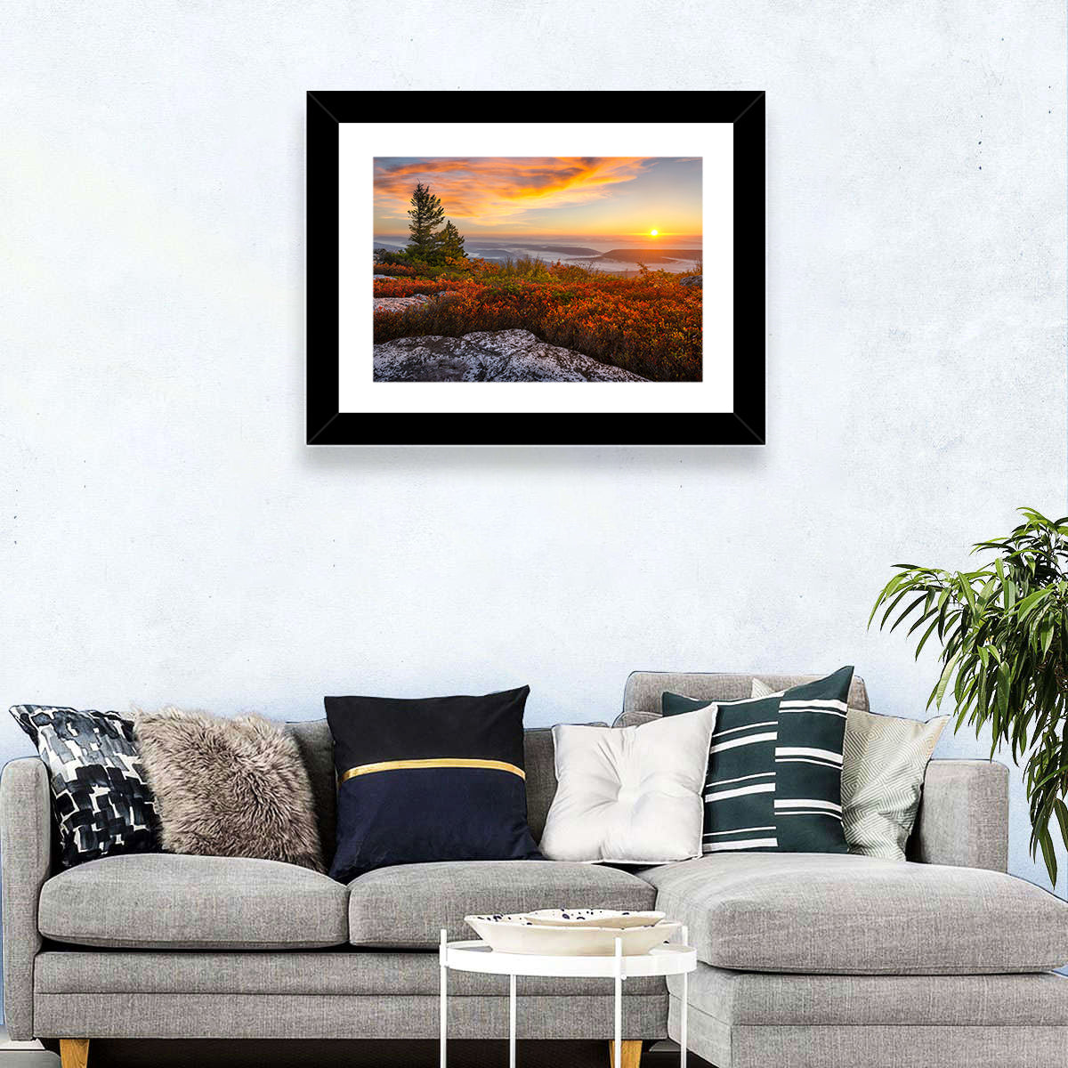 Sunrise Over Dolly Sods Wall Art in a room, landscape