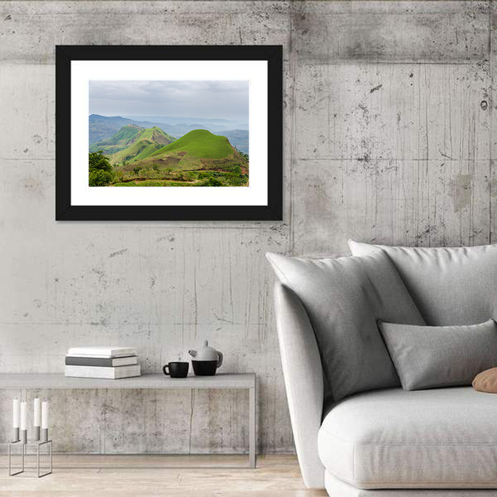 Rolling Summer Hills Wall Art in a room, landscape
