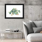 Eucalyptus Leaves with Pink Blossom Wall Art