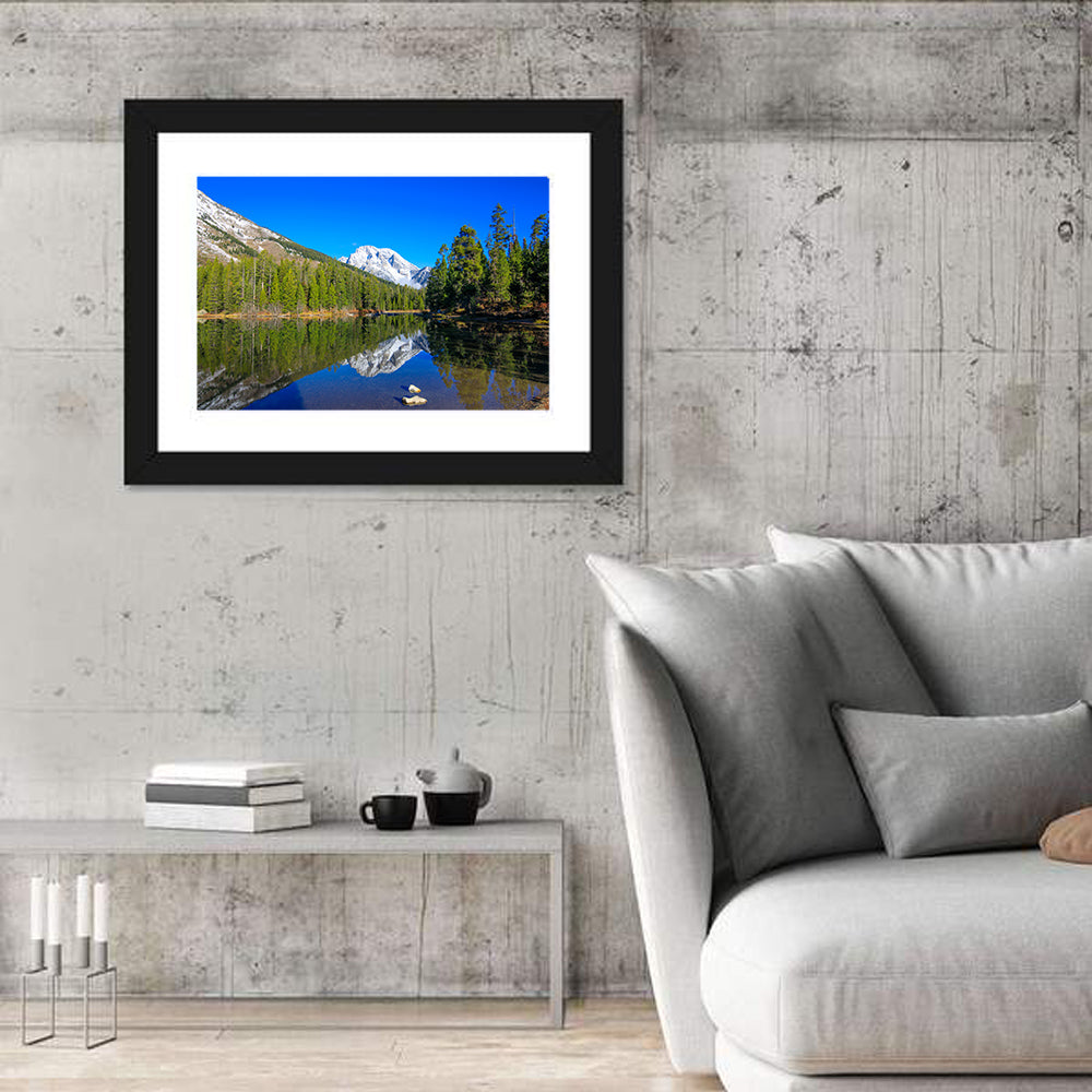 Grand Teton Reflection at Jenny Lake Wall Art in a room, landscape