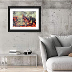 Warsaw Spire Burning City Abstract Wall Art