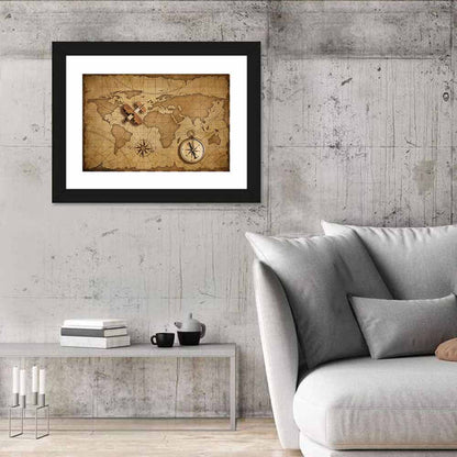 Retro Map Flying Plan Wall Art