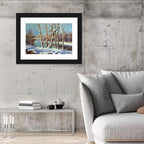 Bare Trees Along a Frozen River Wall Art