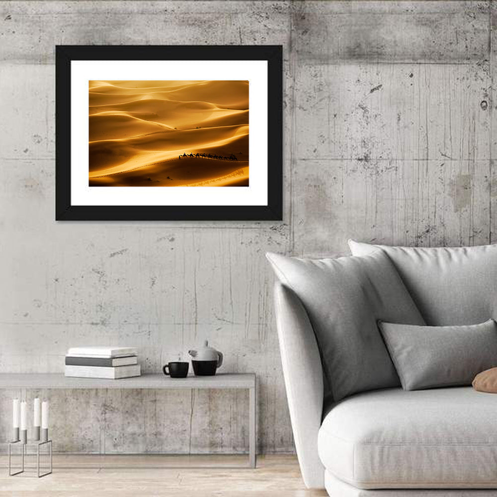 Golden Hour Camel Caravan Wall Art