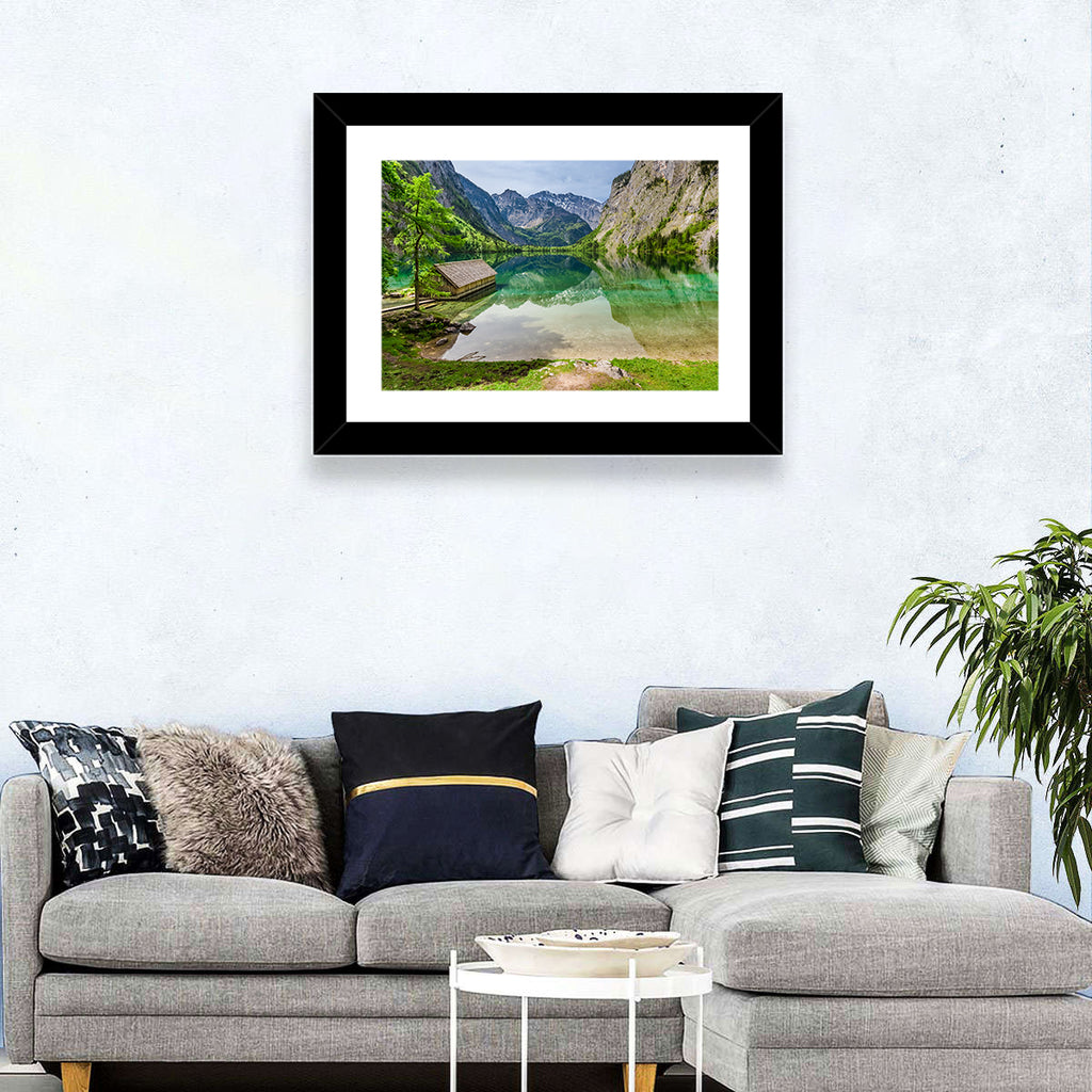 Obersee Boathouse Reflection Wall Art