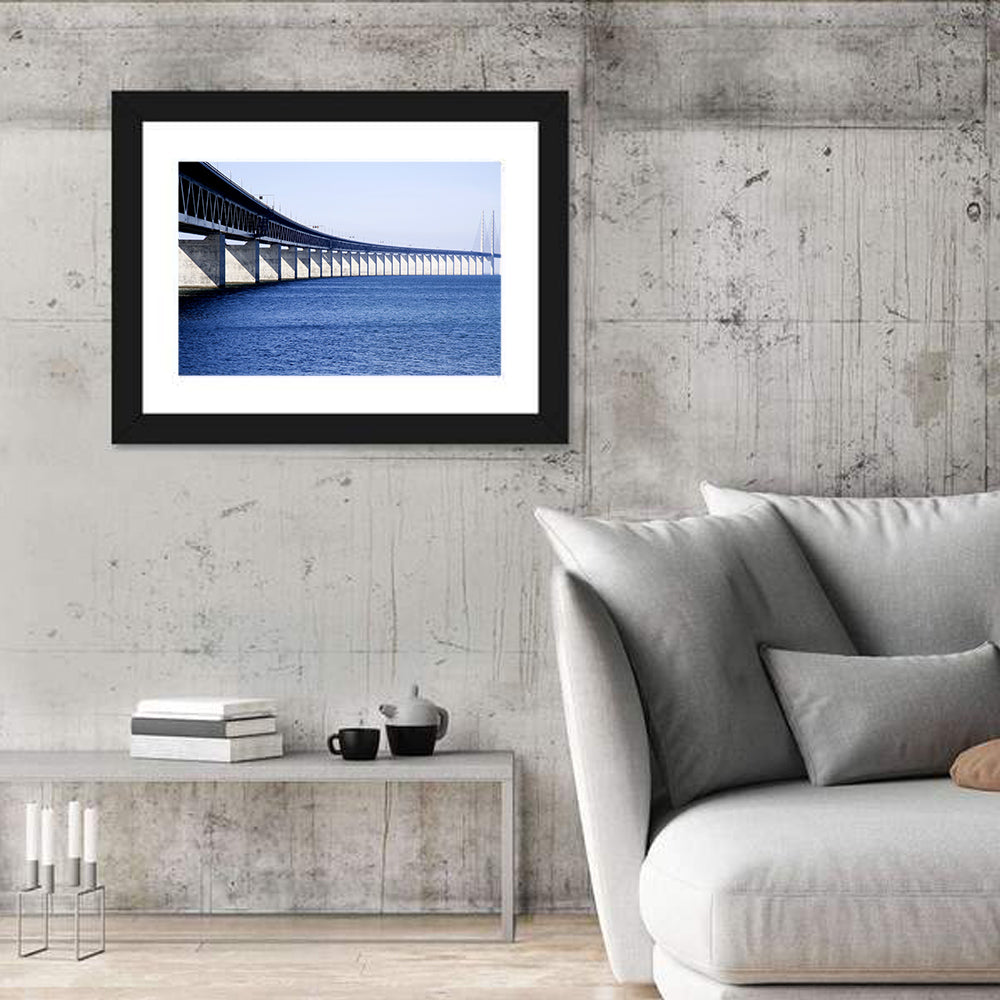 Oresund Bridge Perspective Wall Art in a room, landscape