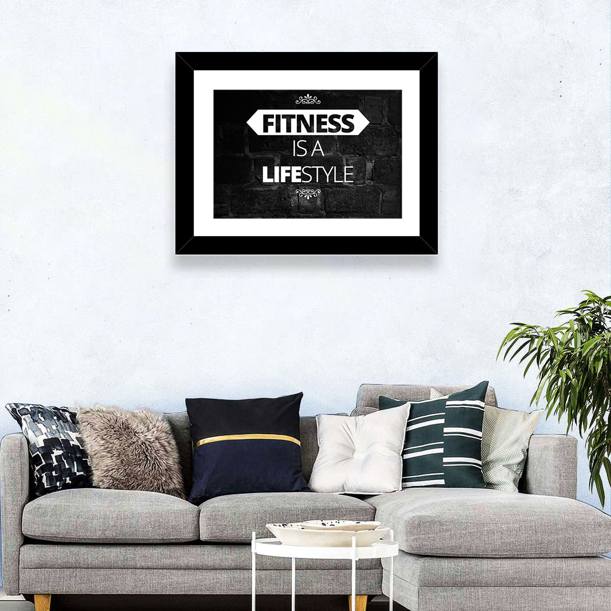 Fitness Is a Lifestyle Brick Quote Wall Art