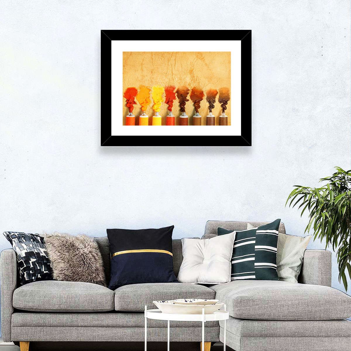 Impasto Paint Tubes Wall Art in a room, landscape