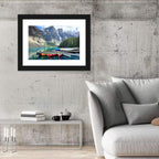 Moraine Lake Canoes at Lake Louise Wall Art